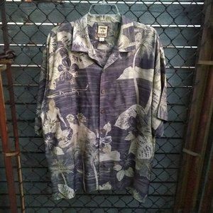 Vintage Tommy Bahama Hawaiian Hula Girl Men's Silk Button Shirt